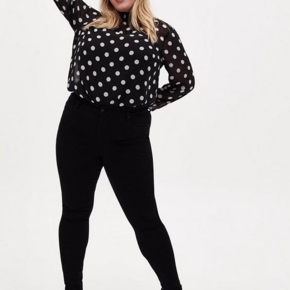 Chiffon Smocked Mock Neck Blouse - Picture 3 of 6